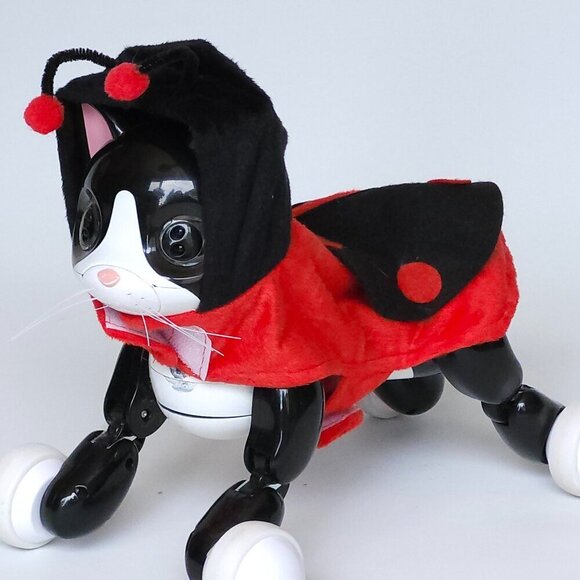 ADORABLE LADYBUG CAT Costume Antennae Velcro Closure Medium Cat - Picture 2 of 5